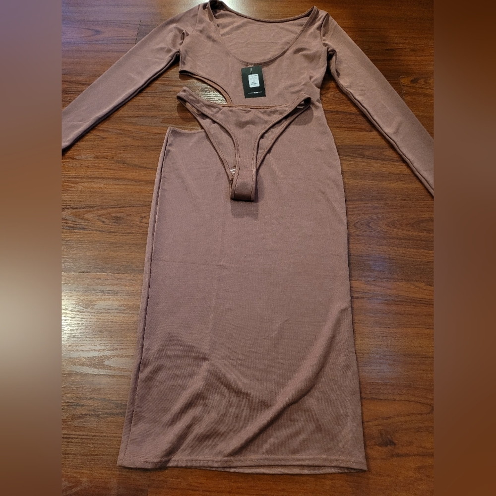 Fashion Nova Mauve Large dress w/thong